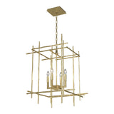 Tura Chandelier Medium in Modern Brass by Hubbardton Forge