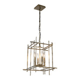Tura Chandelier Small, shown in Modern Brass, by Hubbardton Forge