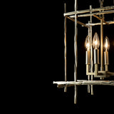 Tura Chandelier Small detail in Modern Brass, by Hubbardton Forge