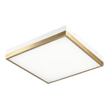 Tux Flush Mount 14 Inch White + Aged Gold Brass