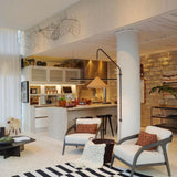 Ubatuba Ceramic Swing Arm Wall Light Sand By Geo Contemporary - Lifestyle View1