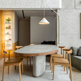 Ubatuba Ceramic Swing Arm Wall Light White By Geo Contemporary - Lifestyle View