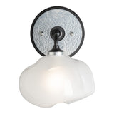 Ume 1-Light Curved Arm Wall Sconce, shown in Black, Sterling, by Hubbardton Forge