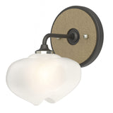Ume 1-Light Curved Arm Wall Sconce in Black, Soft Gold by Hubbardton Forge