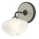 Ume 1-Light Curved Arm Wall Sconce in Black, Sterling by Hubbardton Forge