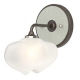 Ume 1-Light Curved Arm Wall Sconce in Oil Rubbed Bronze, Vintage Platinum by Hubbardton Forge