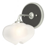 Ume 1-Light Curved Arm Wall Sconce in Vintage Platinum, Black by Hubbardton Forge