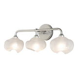 Ume Curved Arm Vanity Light, shown in Sterling, Sterling, by Hubbardton Forge