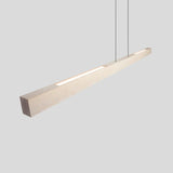 Una Linear Pendant by Cerno, Large in white washed oak with the optional uplight, view from above