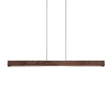 Una Linear Pendant by Cerno, Small (48 inch) in walnut, front view