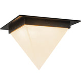 Urban Bronze/Alabaster 11inch Mineral Flush Mount-Pyramid by Alora Lighting