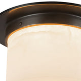 Urban Bronze/Alabaster 5x11inch Mineral Flush Mount-Round by Alora Lighting