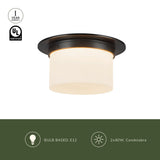 Urban Bronze/Opal Glass 5x11inch Mineral Flush Mount-Round by Alora Lighting Light Source