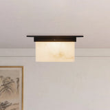 Urban Bronze/Alabaster 5x11inch Mineral Flush Mount-Square by Alora Lighting