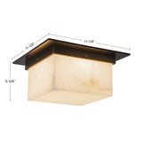 Urban Bronze/Alabaster 5x11inch Mineral Flush Mount-Square by Alora Lighting Dimensions