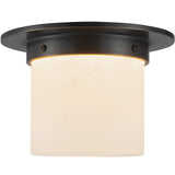 Urban Bronze/Alabaster 5x8inch Mineral Flush Mount-Round by Alora Lighting