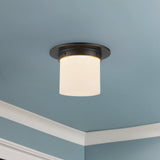 Urban Bronze/Alabaster 5x8inch Mineral Flush Mount-Round by Alora Lighting