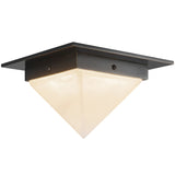 Urban Bronze/Alabaster 8inch Mineral Flush Mount-Pyramid by Alora Lighting