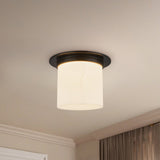 Urban Bronze/Alabaster 8x11inch Mineral Flush Mount-Round by Alora Lighting