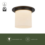 Urban Bronze/Alabaster 8x11inch Mineral Flush Mount-Round by Alora Lighting Light Source
