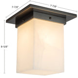 Urban Bronze/Alabaster 8x8inch Mineral Flush Mount-Square by Alora Lighting Dimensions