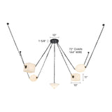 Urban Bronze/Alabaster Mineral Chandelier by Alora Lighting Dimensions