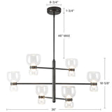 Urban Bronze/Clear Glass Sutton Chandelier by Alora Lighting Dimensions