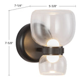 Urban Bronze/Clear Glass Sutton Wall/Vanity Light by Alora Lighting Dimensions
