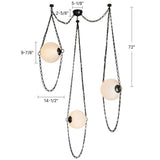 Urban Bronze/Cloudy Glass 10inch Petra Chandelier by Alora Lighting Dimensions