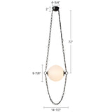 Urban Bronze/Cloudy Glass Petra Chandelier by Alora Lighting Dimensions