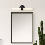 Urban Bronze/Glossy Opal Glass Ledger Vanity Light by Alora Lighting