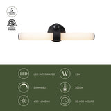 Urban Bronze/Glossy Opal Glass Ledger Vanity Light by Alora Lighting Light Source