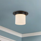 Urban Bronze/Opal Glass 5x8inch Mineral Flush Mount-Round by Alora Lighting