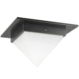 Urban Bronze/Opal Glass 8inch Mineral Flush Mount-Pyramid by Alora Lighting