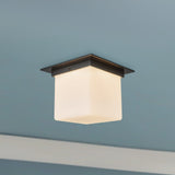 Urban Bronze/Opal Glass 8x11inch Mineral Flush Mount-Square by Alora Lighting