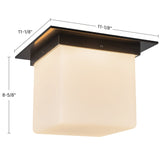 Urban Bronze/Opal Glass 8x11inch Mineral Flush Mount-Square by Alora Lighting Dimensions
