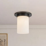 Urban Bronze/Opal Glass 8x8inch Mineral Flush Mount-Round by Alora Lighting