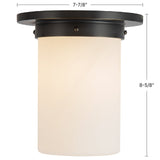 Urban Bronze/Opal Glass 8x8inch Mineral Flush Mount-Round by Alora Lighting Dimensions