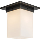 Urban Bronze/Opal Glass 8x8inch Mineral Flush Mount-Square by Alora Lighting