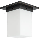 Urban Bronze/Opal Glass 8x8inch Mineral Flush Mount-Square by Alora Lighting