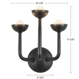 Urban Bronze 11inch Spade Wall/Vanity Light by Alora Lighting Dimensions