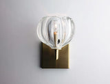 Urchin Elbow Sconce Brushed Brass Square By Seimon Salazar Front View