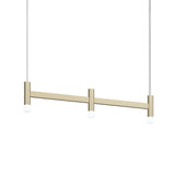 V Panels Single Pendant 3 Lights Brass By Sonneman