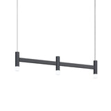 V Panels Single Pendant 3 Lights Satin Black By Sonneman