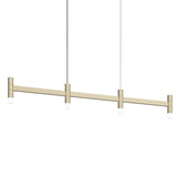 V Panels Single Pendant 4 Lights Brass By Sonneman
