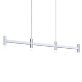 V Panels Single Pendant 4 Lights Bright Satin Aluminum By Sonneman