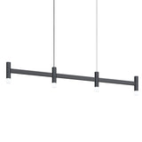 V Panels Single Pendant 4 Lights Satin Black By Sonneman