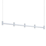 V Panels Single Pendant 5 Lights Bright Satin Aluminum By Sonneman