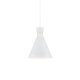 Vanderbilt Pendant — 10 Inch, White With Gold Detail