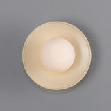 Vanilla Cream Aosta Brass Disc Bathroom Wall Light by Mullan Lighting